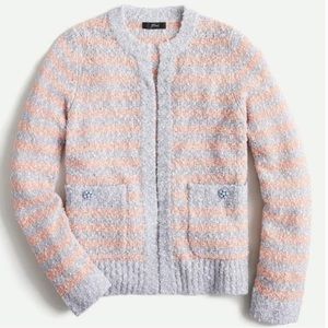J Crew boucle open front cardigan mid hip length S